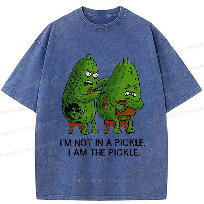 Tokyo-Tiger I Am The Pickle Funny Washed T-Shirt