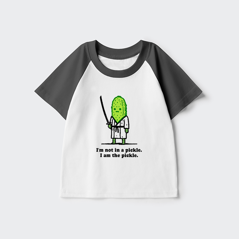 Tokyo-Tiger Funny Cucumber Samurai Kids Raglan T-shirt