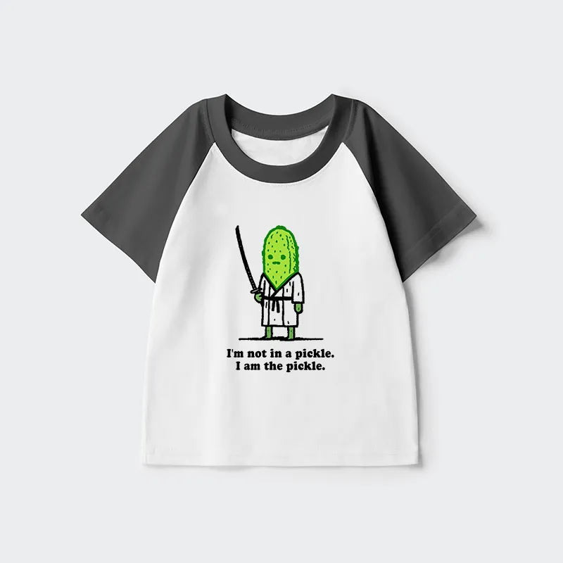 Tokyo-Tiger Funny Cucumber Samurai Kids Raglan T-shirt
