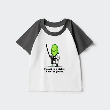 Tokyo-Tiger Funny Cucumber Samurai Kids Raglan T-shirt
