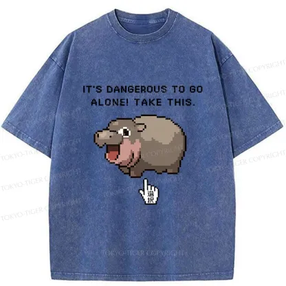 Tokyo-Tiger It's Dangerous To Go Alone Washed T-Shirt