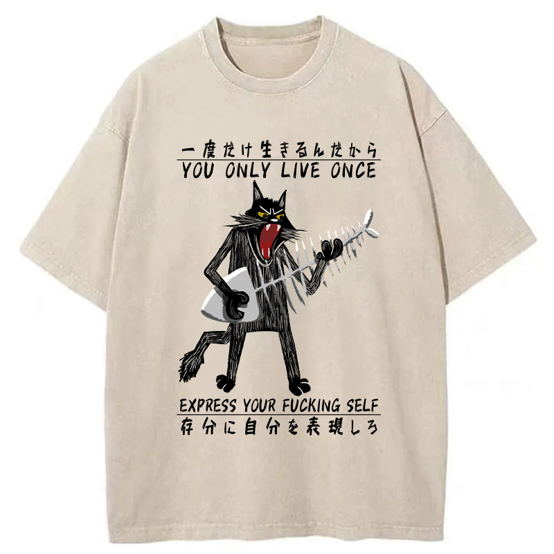 Tokyo-Tiger You Only Live Once Washed T-Shirt