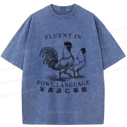 Tokyo-Tiger Fluent In Fowl Language Washed T-Shirt