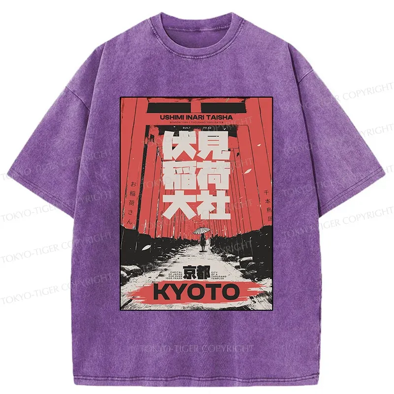 Tokyo-Tiger Kyoto Senbon Torii Washed T-Shirt
