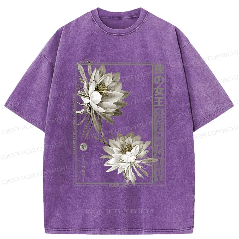 Tokyo-Tiger Japanese Epiphyllum Washed T-Shirt