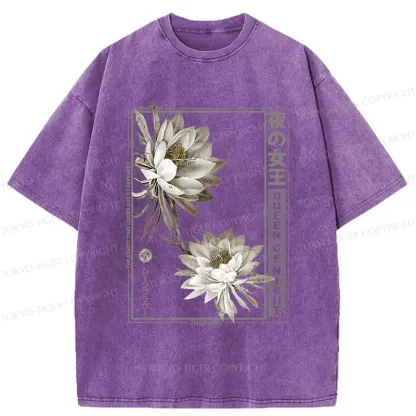 Tokyo-Tiger Japanese Epiphyllum Washed T-Shirt