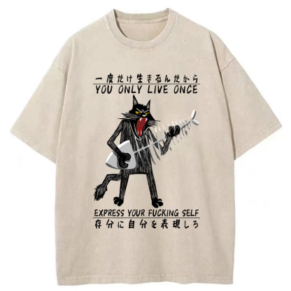 Tokyo-Tiger You Only Live Once Washed T-Shirt