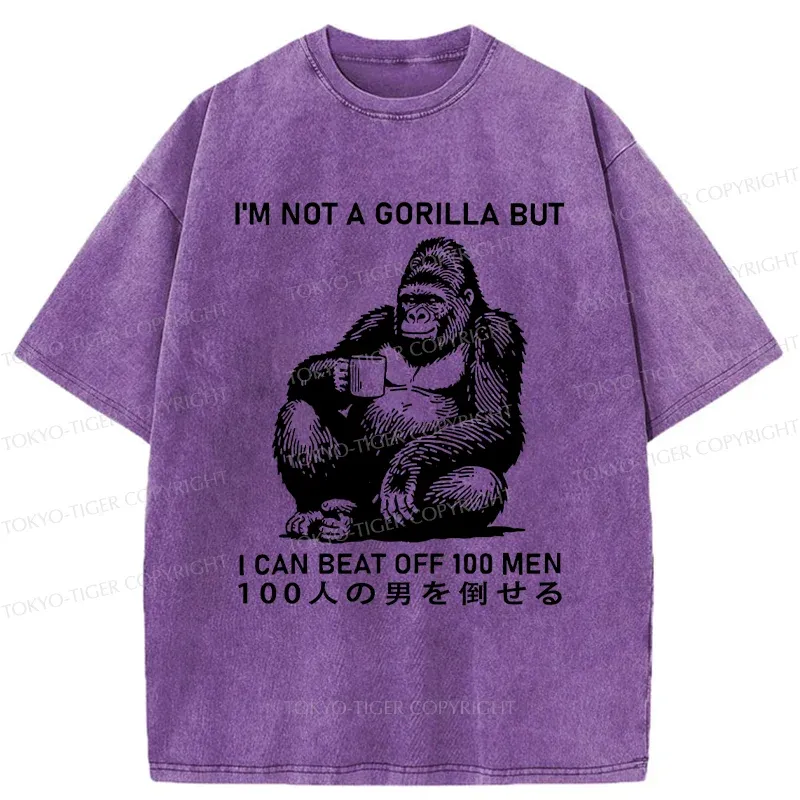 Tokyo-Tiger Gorilla That Defeated 100 People Washed T-Shirt