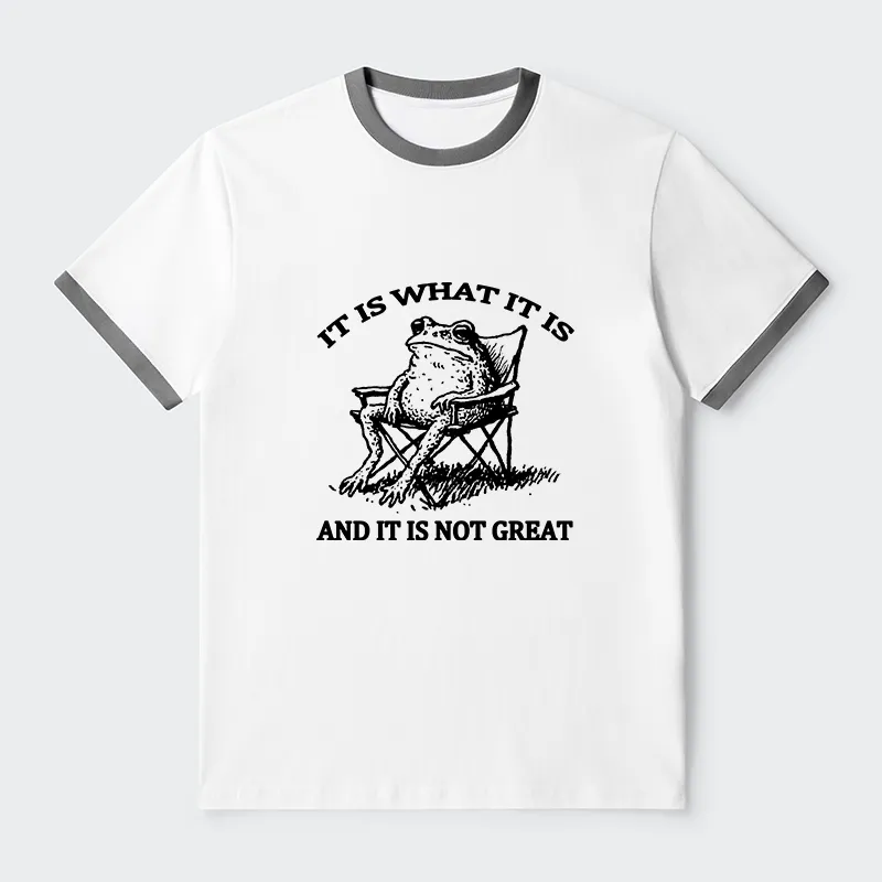 Tokyo-Tiger Resting Frog Funny Contrast Trim T-Shirt