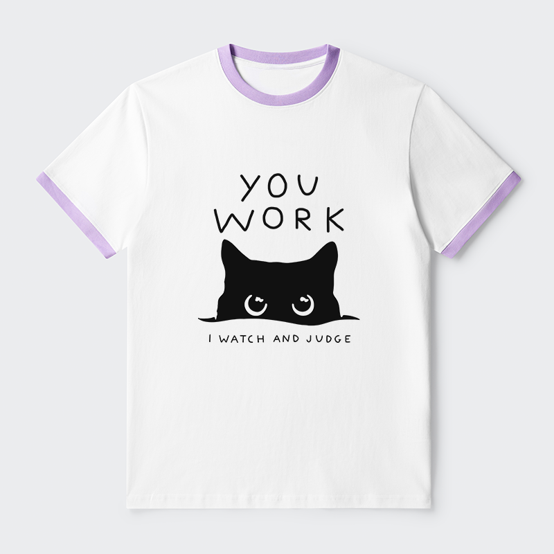 Tokyo-Tiger A Cat That Spies Contrast Trim T-Shirt