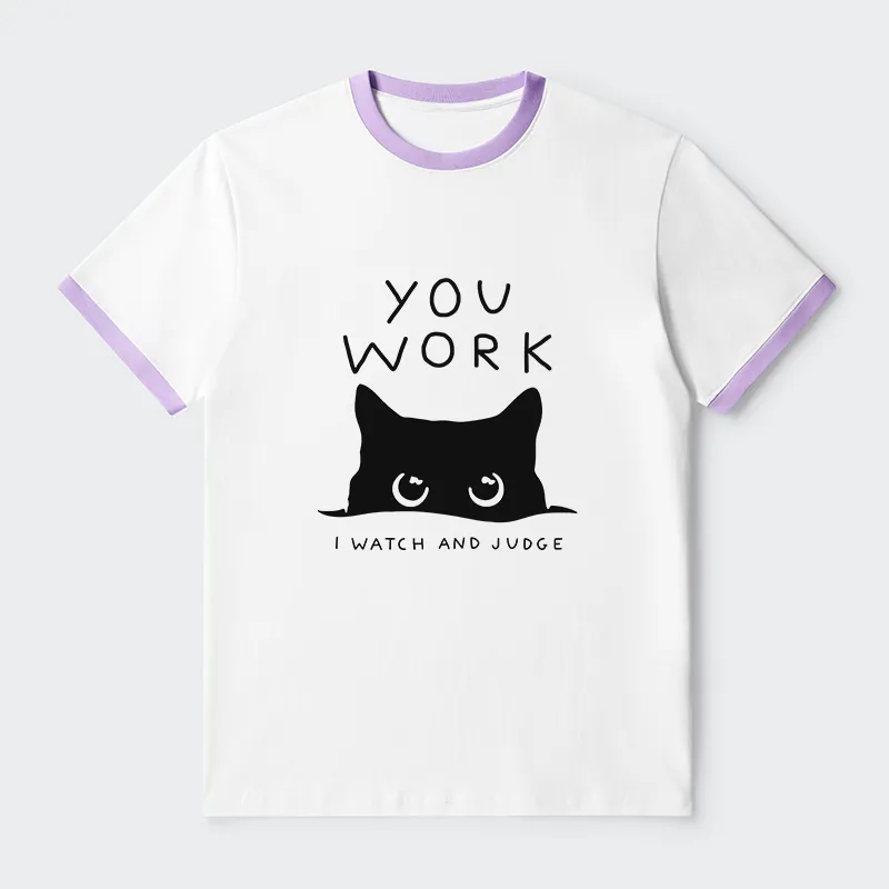 Tokyo-Tiger A Cat That Spies Contrast Trim T-Shirt