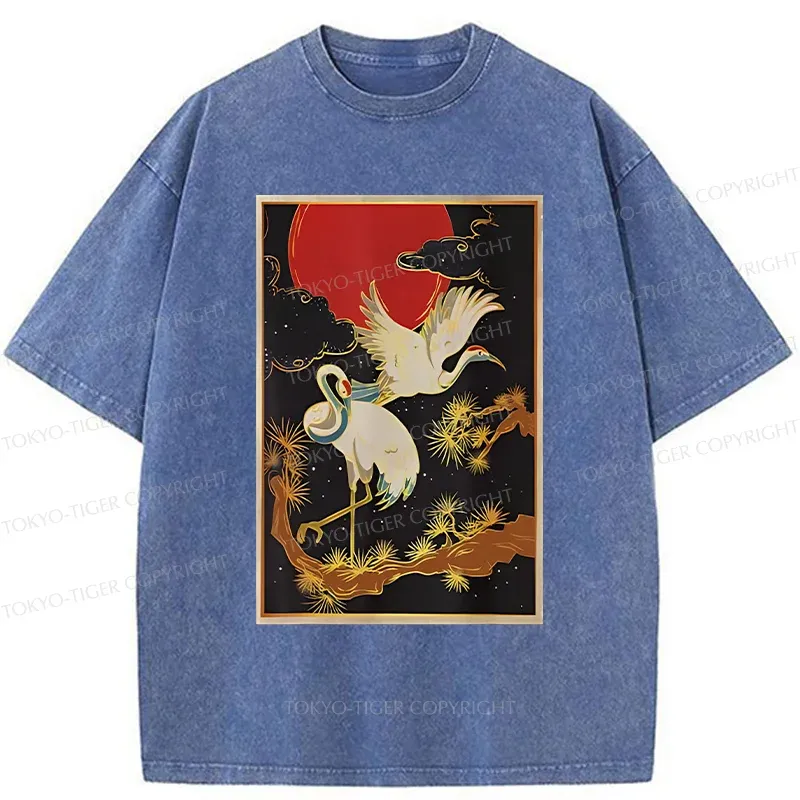 Tokyo-Tiger Vintage Japanese Crane Washed T-Shirt