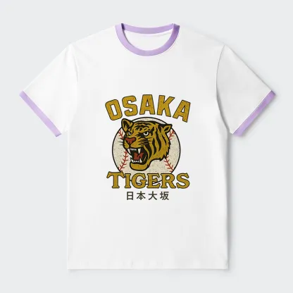 Tokyo-Tiger Funny Osaka Tigers Contrast Trim T-Shirt