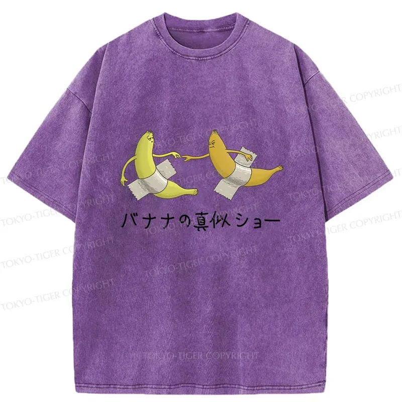 Tokyo-Tiger Banana Imitation Show Washed T-Shirt