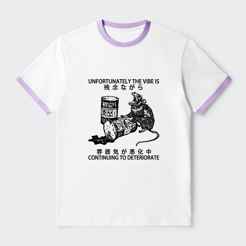 Tokyo-Tiger The Vibe Is Continuing To Deteriorate Contrast Trim T-Shirt