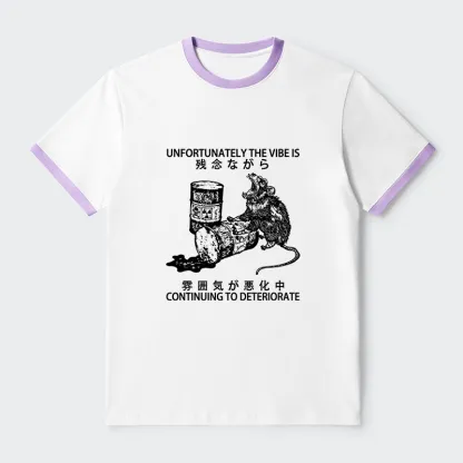 Tokyo-Tiger The Vibe Is Continuing To Deteriorate Contrast Trim T-Shirt