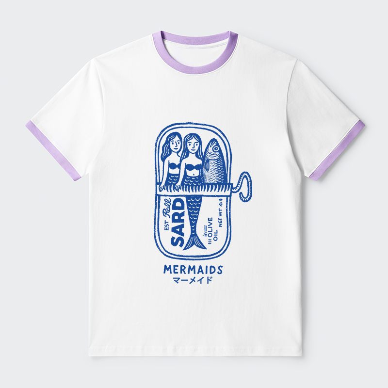 Tokyo-Tiger Mermaid Can Contrast Trim T-Shirt
