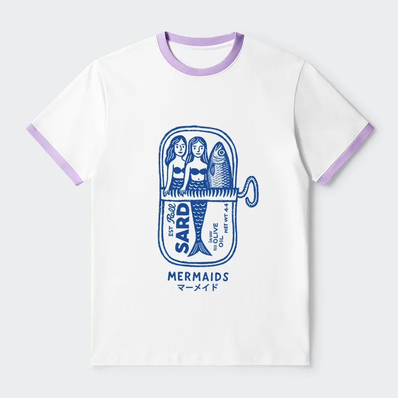 Tokyo-Tiger Mermaid Can Contrast Trim T-Shirt