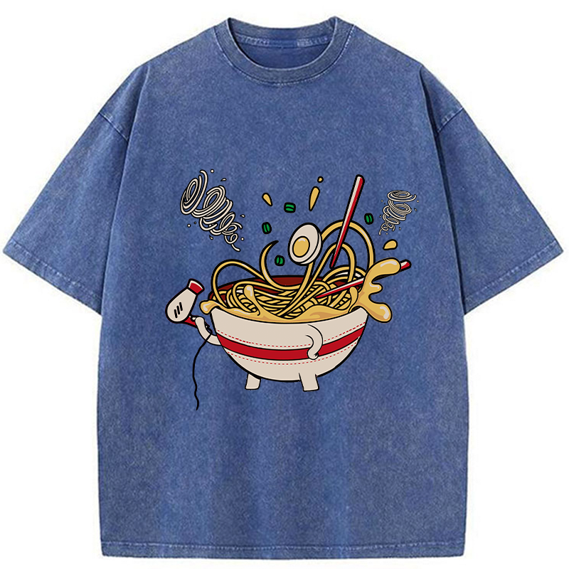 Tokyo-Tiger Ramen In The Wind Washed T-Shirt