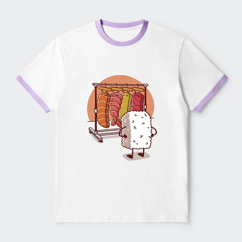 Tokyo-Tiger Which One Should I Wear Today Contrast Trim T-Shirt
