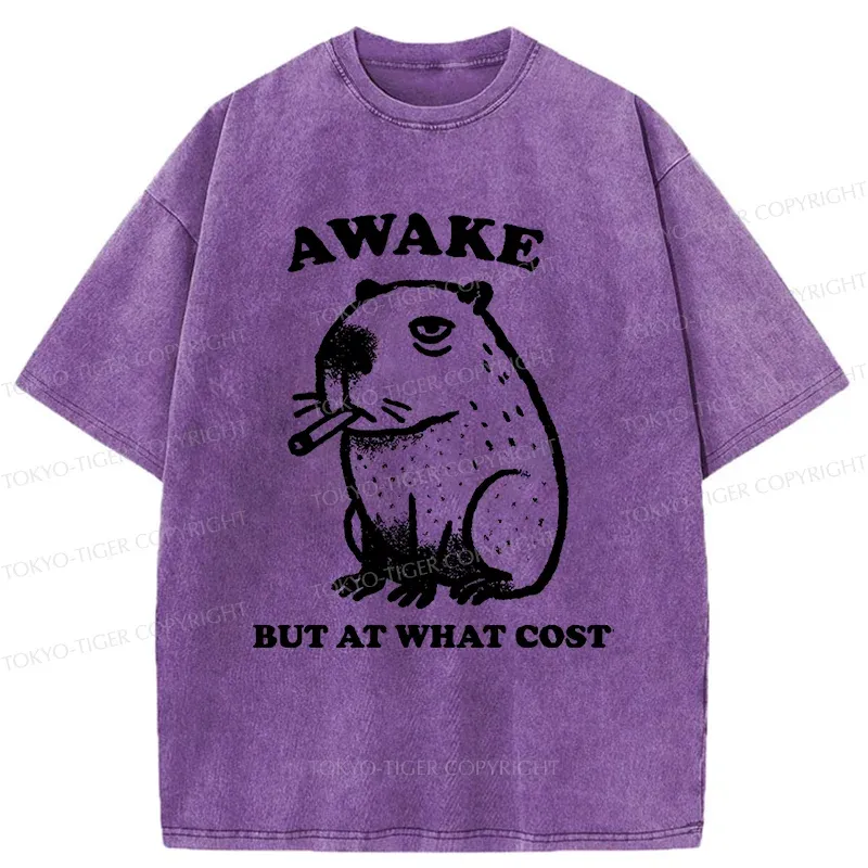 Tokyo-Tiger Smoking Capybara Washed T-Shirt
