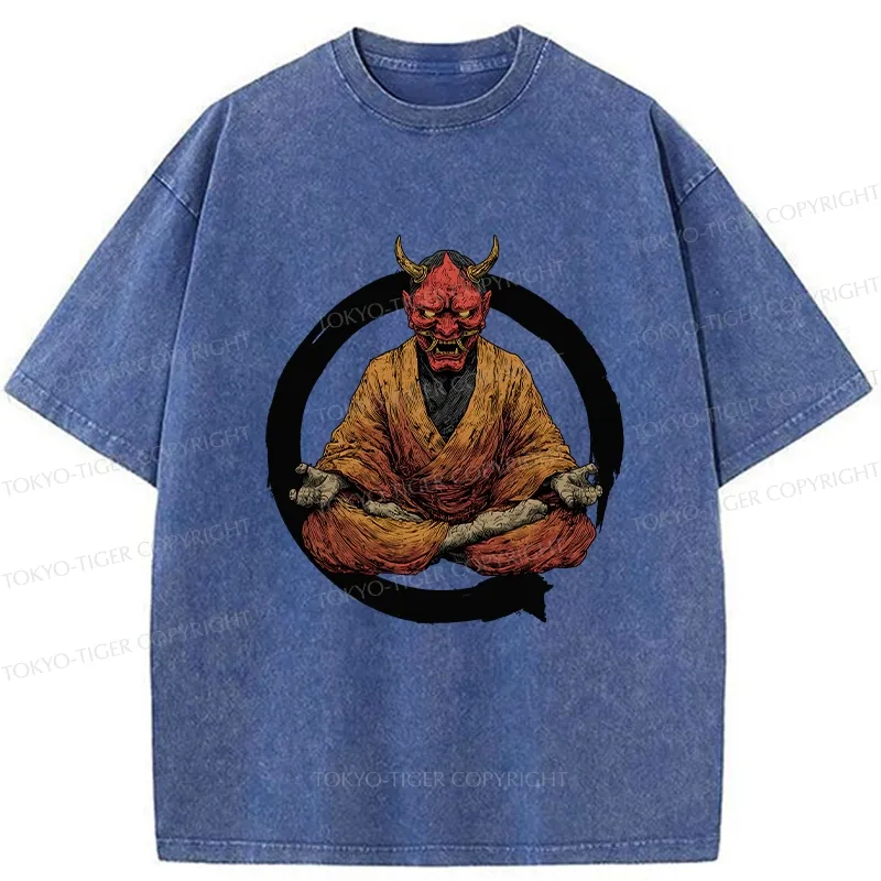 Tokyo-Tiger Zen Japanese Yokai Washed T-Shirt