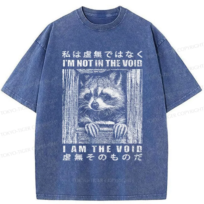 Tokyo-Tiger I Am The Void Funny Raccoon Washed T-Shirt