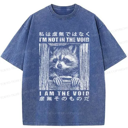Tokyo-Tiger I Am The Void Funny Raccoon Washed T-Shirt