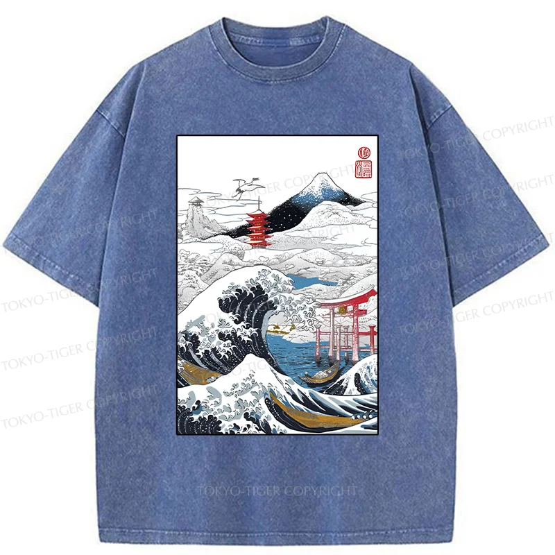 Tokyo-Tiger Snowy Japan Washed T-Shirt