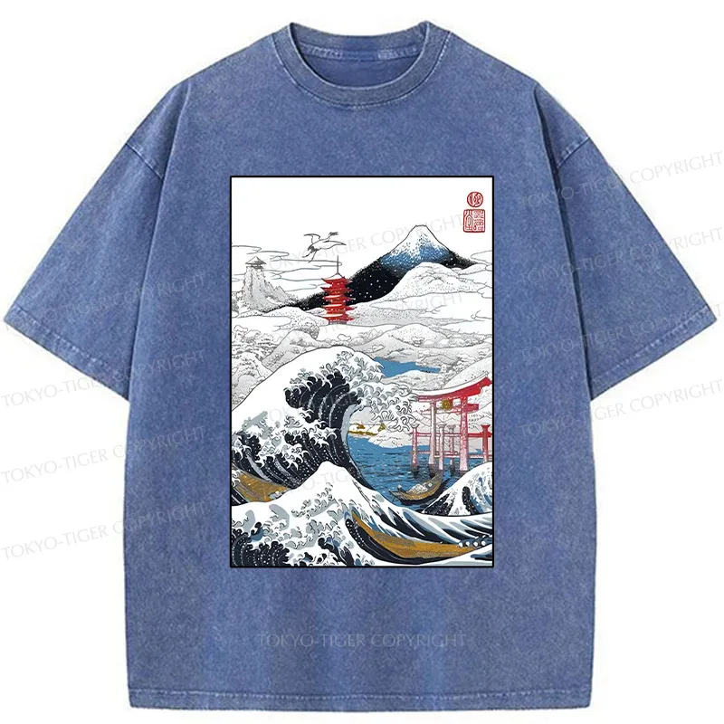 Tokyo-Tiger Snowy Japan Washed T-Shirt