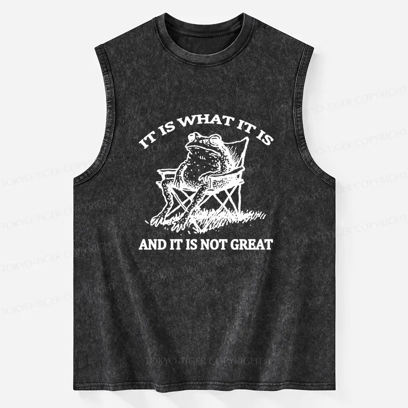 Tokyo-Tiger Resting Frog Funny Washed Tank