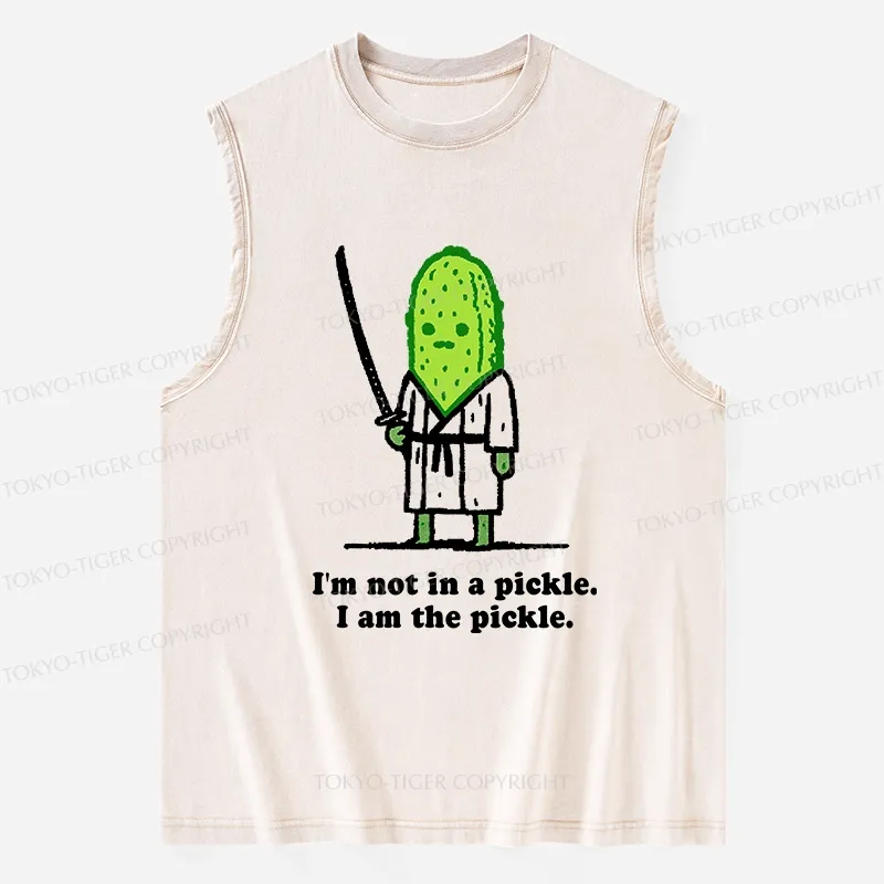 Tokyo-Tiger Funny Cucumber Samurai Washed Tank