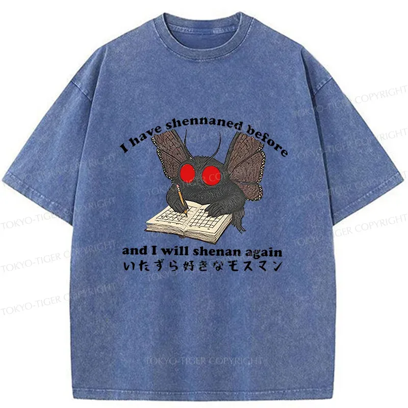 Tokyo-Tiger Mothman Writing Notes Washed T-Shirt