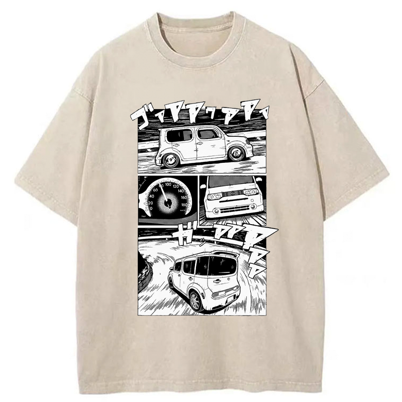 Tokyo-Tiger Japanese Nissan Cube Washed T-Shirt
