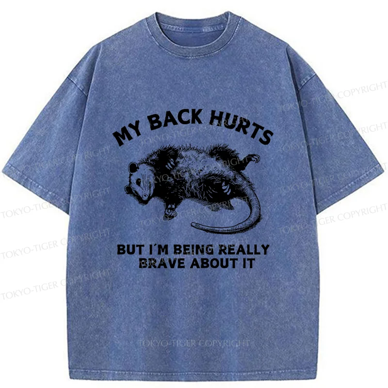 Tokyo-Tiger Opossum Lying Down Washed T-Shirt