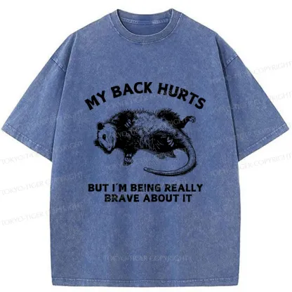 Tokyo-Tiger Opossum Lying Down Washed T-Shirt