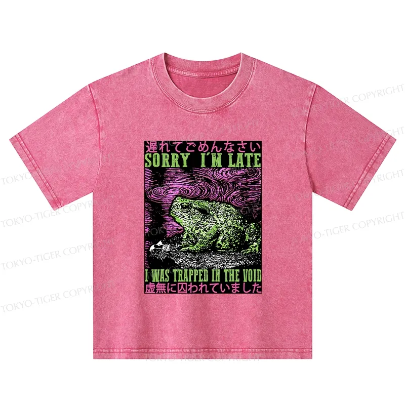 Tokyo-Tiger Frogs Trapped In The Void Kids Washed T-Shirt