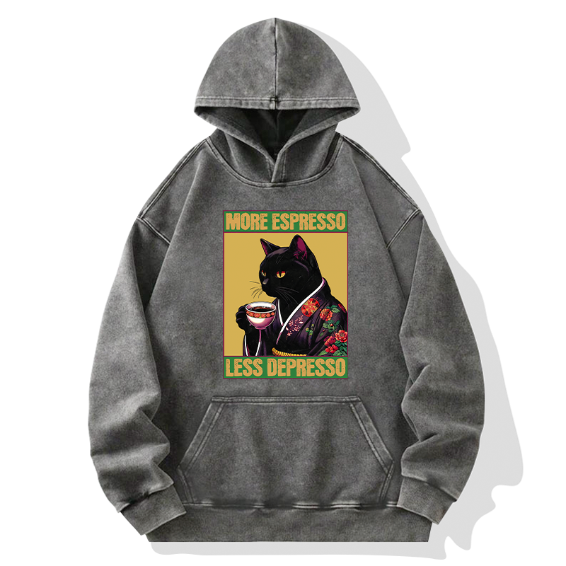 Tokyo-Tiger Up Caffeine Down Depression Washed Hoodie