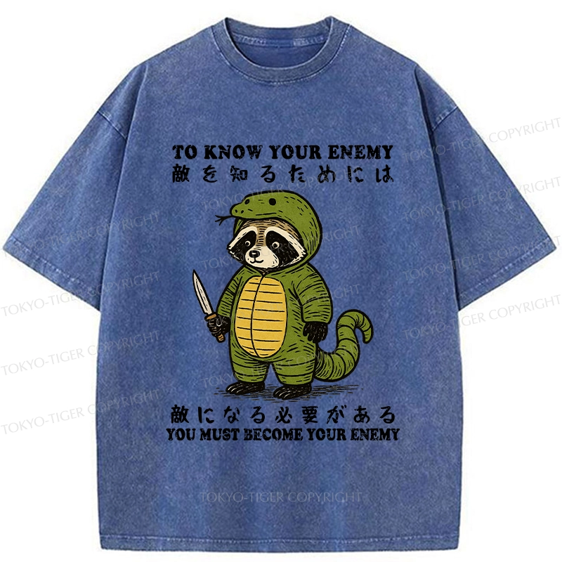 Tokyo-Tiger Raccoon Disguised As Enemy Washed T-Shirt