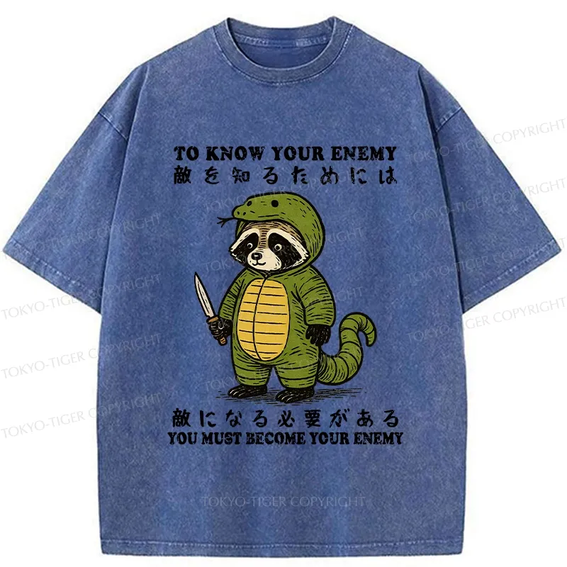 Tokyo-Tiger Raccoon Disguised As Enemy Washed T-Shirt