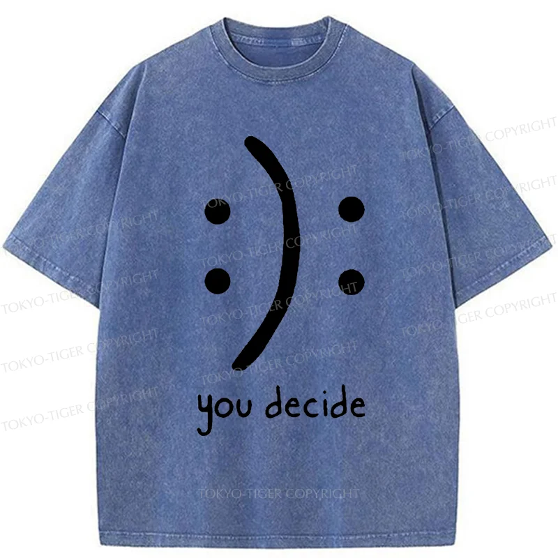 Tokyo-Tiger Laugh Or Sad Washed T-Shirt