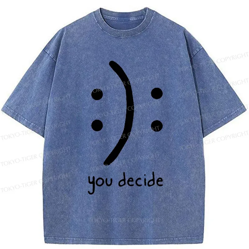 Tokyo-Tiger Laugh Or Sad Washed T-Shirt