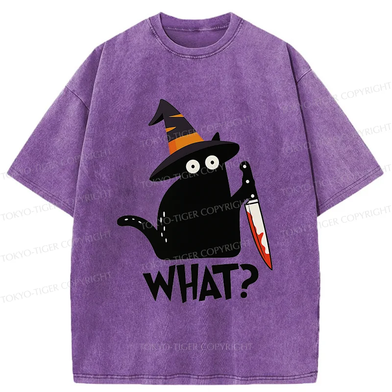 Tokyo-Tiger Halloween Back Cat Washed T-Shirt
