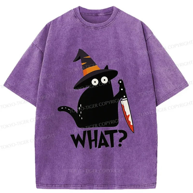 Tokyo-Tiger Halloween Back Cat Washed T-Shirt