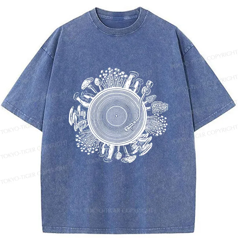 Tokyo-Tiger Plant Record Washed T-Shirt