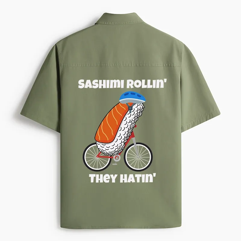 Tokyo-Tiger Sashimi Rollin' They Hatin' Work Shirt