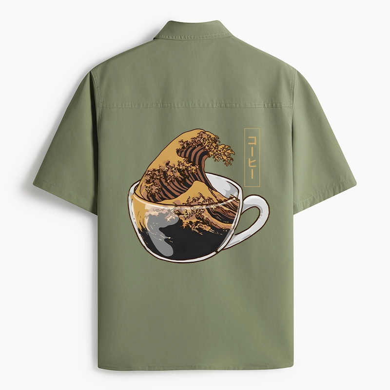 Tokyo-Tiger Coffee Wave Work Shirt