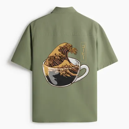 Tokyo-Tiger Coffee Wave Work Shirt