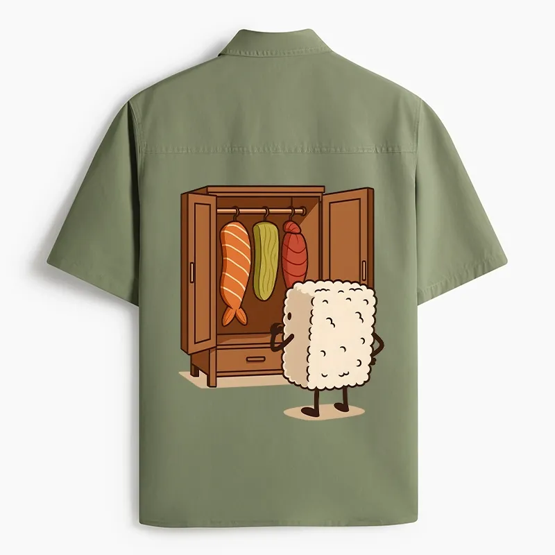 Tokyo-Tiger Sushi Pick Out Clothes Work Shirt