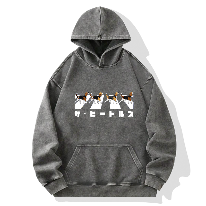 Tokyo-Tiger Walking Beagles Washed Hoodie